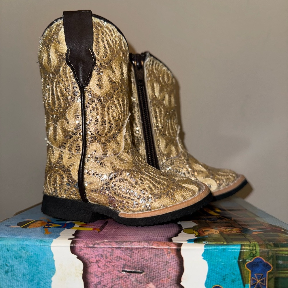 Gold Baby Walker Boots